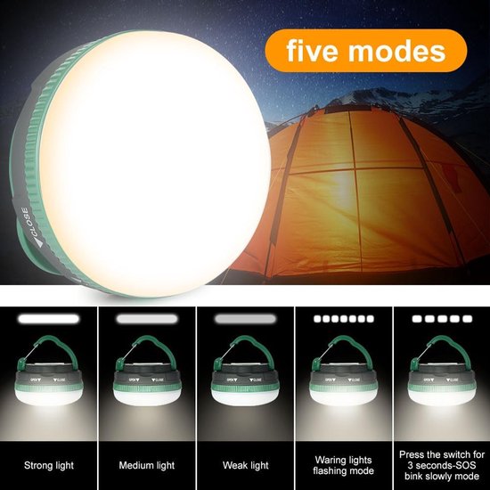 Campinglaterne 5 Modi Zeltlampe Camping Tragbar Sos-licht Campinglampe Mit Haken Ip43 Wasserdicht Für Outdoor-aktivitäten Wandern Angeln 1 Stück
