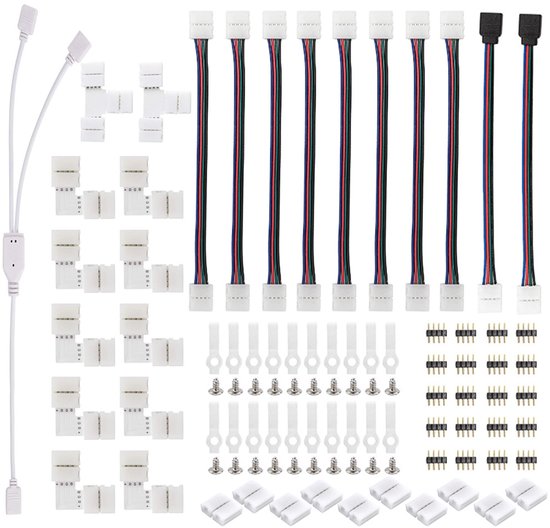 5050rgb Led-lichtleiste, Blanker, Lötfreier Stecker, Befestigungsclip, Verbindungskabelzubehör