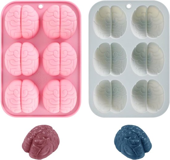 Silikon-gehirnform, 2-teilig – Schokoladenkuchenform Mit Halloween-motiv – Hausgemachtes Eis, Schokoladen-gelee-pudding