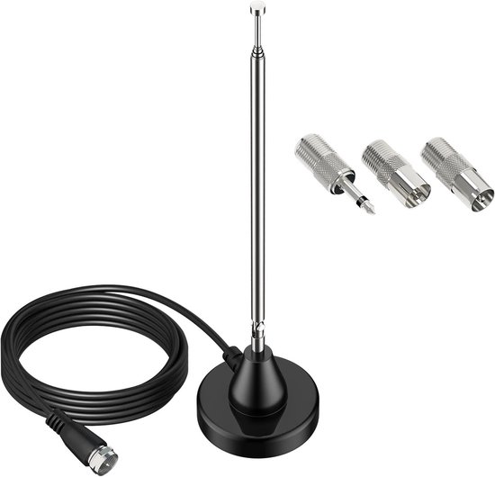 Dab/fm-zimmerantenne Mit Magnetfuß Und 3 M Verlängerungskabel Für Stereo-receiver Und Digitalen Radioempfang