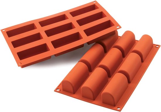 Silikon-backform Für Mittelgroße Weihnachtskuchen (einzelportionen), Antihaftbeschichtet, 9 Portionen, 2er-set, Terrakotta