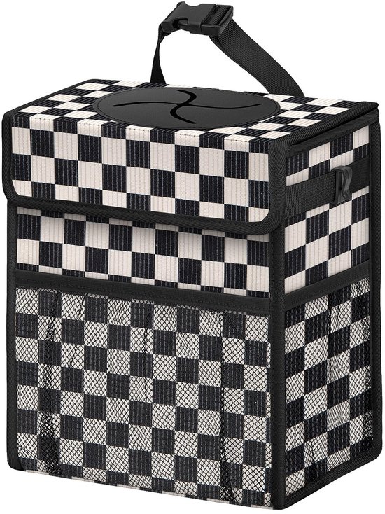 Abfalleimer Aus Kabelstoff Fürs Auto Mit Deckel Und Netztaschen Auslaufsicherer Organizer Multifunktionaler Wasserdichter Auto-abfalleimer Muster 2