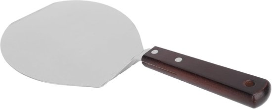Küchenspatel, Lebensmittelechter Pizzaspatel, Komfortabler Griff, Hitzebeständig Für Die Küche (runder Pizzaspatel, Holzgriff)
