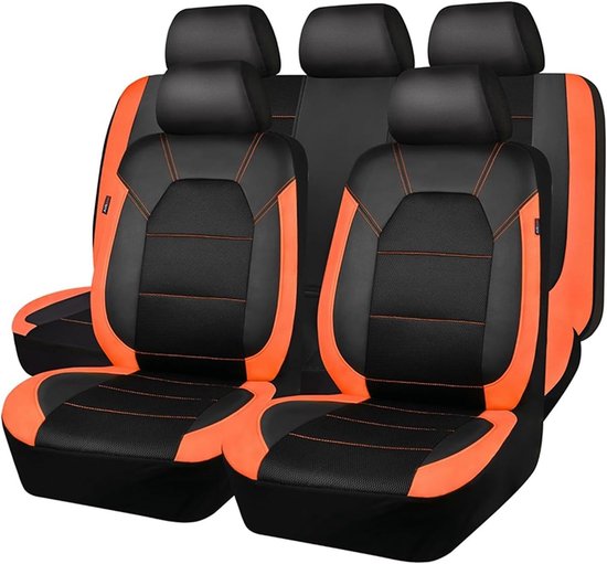 Autositzbezug-set – Innenraumbezüge – Sitze Schützen – Universelle Passform – 5 Sitze – Orange