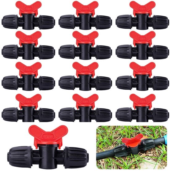 Allecto 20 Stück Tropfbewässerungs-absperrventile 16mm Pe Gartenschlauchanschlüsse Regulieren Und Schalten Sie Den Wasserfluss Effizient In Und