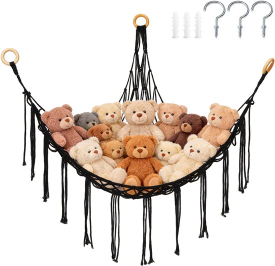 Gewebtes Aufbewahrungsnetz Für Kuscheltiere 100 X 100 X 140 Cm Dreieckiges Netz Ecknetz Aufbewahrungsnetz Hängematte Hängematte Für Kuscheltiere