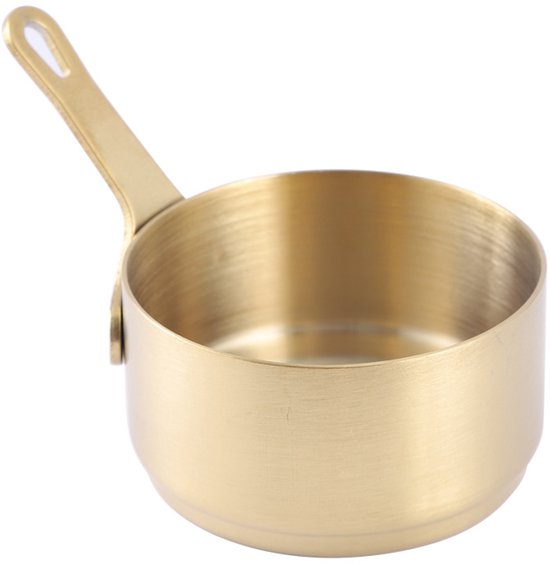 Mini-eintopf, Goldene Thermoskanne Mit Langem Griff, Geeignet Für Kaffee, Milch, Butter Und Geschmolzene Schokolade, Küchenwärmer (100 Ml)