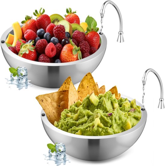 Gekühlte Schälchen Für Dips – Doppelwandiger Edelstahl – 2er-set