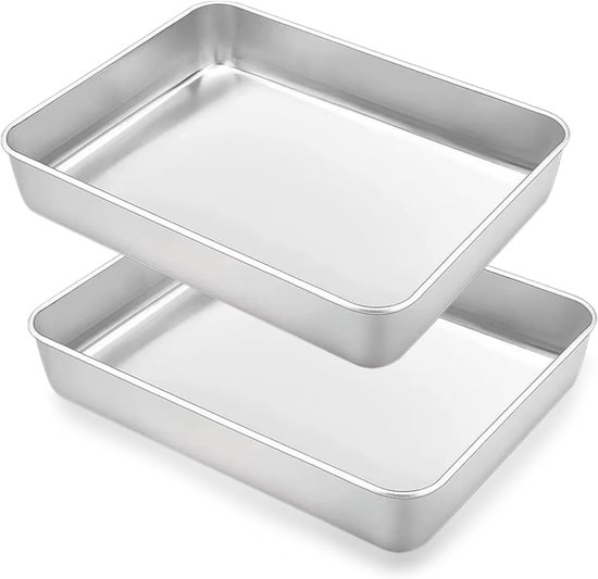 2-teiliges Backblech Rechteckige Auflaufform 30 X 25 X 5 5 Cm Kuchenform Edelstahl Auflaufform Spülmaschinenfest Tiefe Auflaufform Fettform Zum 5,5 Cm