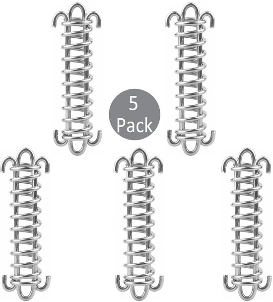 Dailygoods – Befestigungsset, 5-teilig – Edelstahl – Langlebig – Federhaken – Montageset – Für Sonnensegel – Zeltspannung