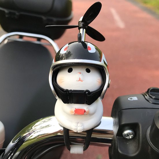 Fahrrad-/rollerlenker-dekoration – Niedliche Katzenfigur Mit Propellerhelm