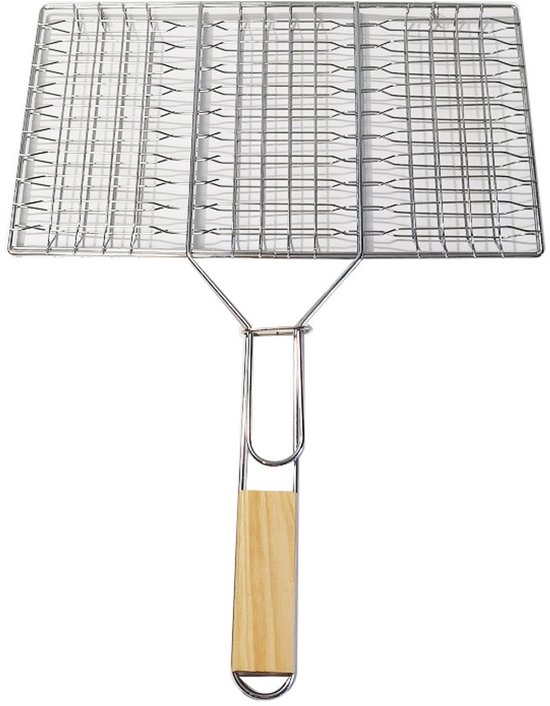 Grillbesteck-set – Fischgrillnetz Aus Edelstahl, Quadratischer Grillkorb, Innengrillaufsatz Für Hähnchen