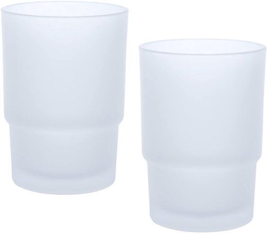2-teiliges Zahnbürstenbecher-set Aus Glas, Für Kinder, Wandmontierter Zahnbürstenhalter, Badezimmeraccessoire (matt)