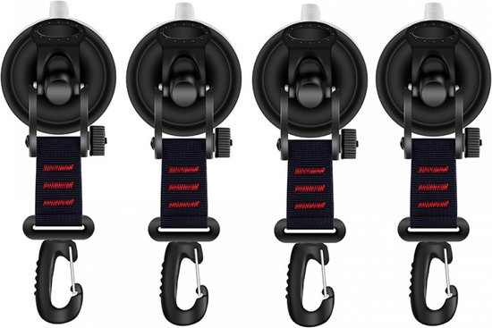4 Stück Haken Mit Saugnapf Starker Saugnapf-anker Abs Schwarz Multifunktional Großer Saugnapf Kein Bohren Erforderlich Für Wohnmobile Zelte Und