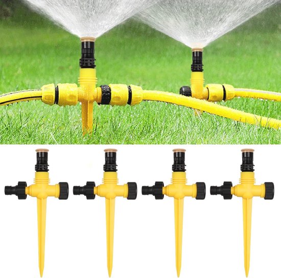 Automatischer Gartensprenger, 360 Grad Drehbar – 4-teilig Für Garten, Rasen, Pflanzen Und Gemüse