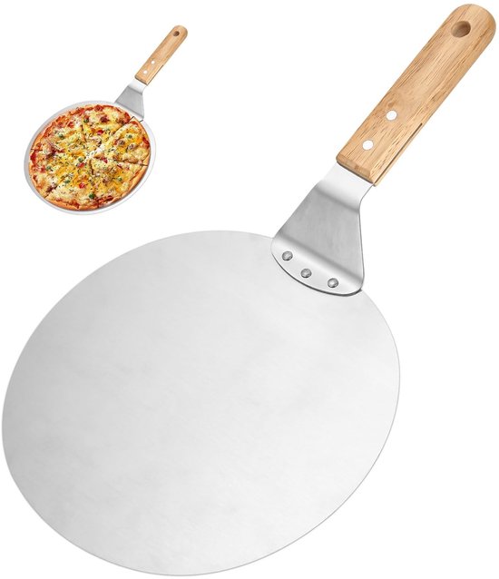 Pizzaschieber Mit Holzgriff – Backblechschieber Aus Edelstahl Für Backofen Und Grill