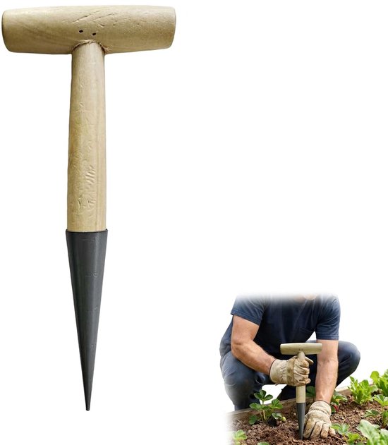 Traditioneller Handpflanzkübel Aus Edelstahl Mit Holzgriff, Ergonomisches Gartengerät Für Einfaches Pflanzen
