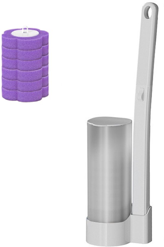 Wiederverwendbares Toilettenbürsten-set Mit Bürstenköpfen (einschließlich 6 Violetter Ersatzbürstenköpfe)