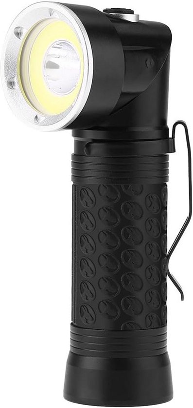 Handliche Taschenlampe T6 + Cob Led, 90 Grad Faltbar - Ideal Für Zuhause, Camping, Outdoor-aktivitäten Und Wandern.