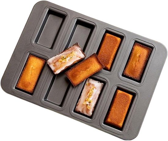 Kleine Kastenformen Zum Backen, Rechteckige Antihaft Form Mit 8 Mulden, Unterteilte Hackbraten Und Dessertform Für Muffins, Brownies, Cupcakes, K