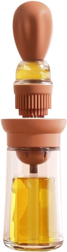 Ölspenderflasche Mit Grillbürste Ölaufbewahrungs Und Spenderhalterung Sowie Silikon-bratbürste Für Küche Grillen Braten Und Kochen Ölbürstentopf