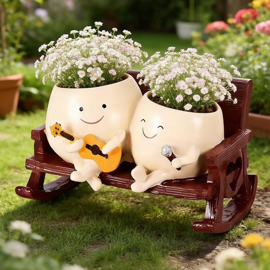 Blumentopf Mit Gesicht Lustige Blumentöpfe Mit Abflussloch Blumentopf Aus Kunstharz Mit Gesicht Für Drinnen Und Draußen Dekoration Geschenk Für
