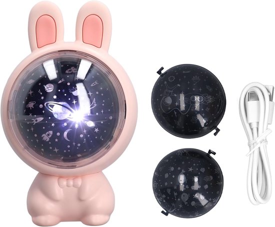 Sternenprojektor-nachtlicht Für Kinder Hasenförmiges Nachtlicht Für Kinder Verstellbare Projektorlampe Für Kinderzimmer Und Wohnzimmer Weihnachts Rosa