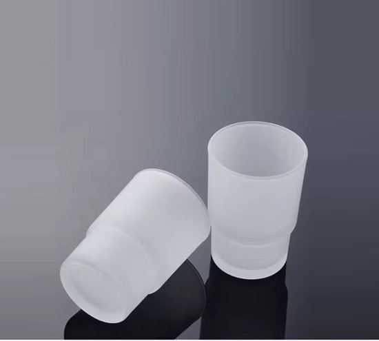 Zweiteiliges Set Aus Mattierten Glasbechern Wiederverwendbare Badezimmerbecher Und Zahnbürstenhalter Geeignet Zur Wandmontage In Hotels Und Für