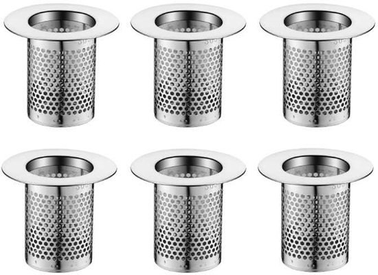 Abflusssiebe 6 Stück 5 Cm Edelstahl Rostfrei Geeignet Für Duschabflüsse Haarfilter Spülbeckenfilter Sowie Für Bodenabläufe In Küche Bad Und Auf