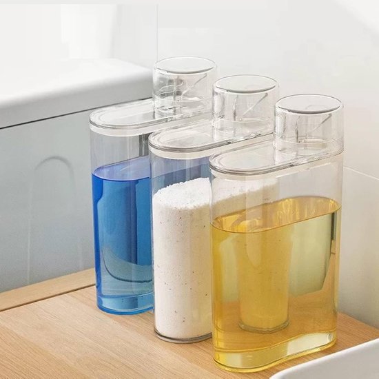 Set Mit 1 Waschmittelspender – 1,3 Liter – Spender Für Weichspüler, Flüssig- Und Pulverwaschmittel.
