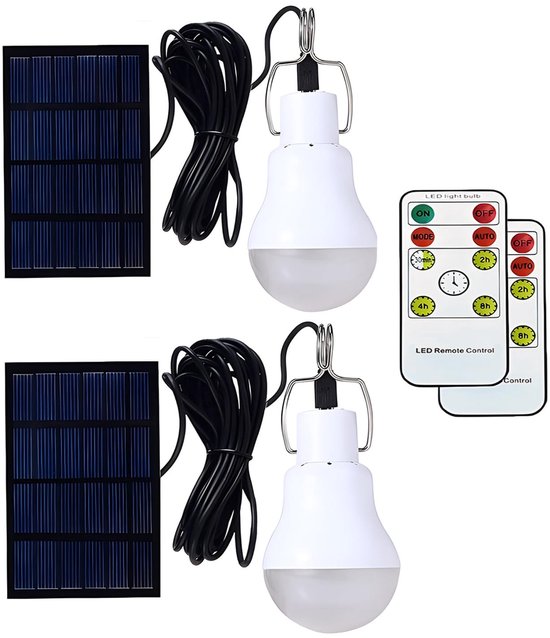 Allecto – My13 2er-pack Solar-led-außenleuchten Mit Fernbedienung, Tragbare Camping- Und Notbeleuchtung