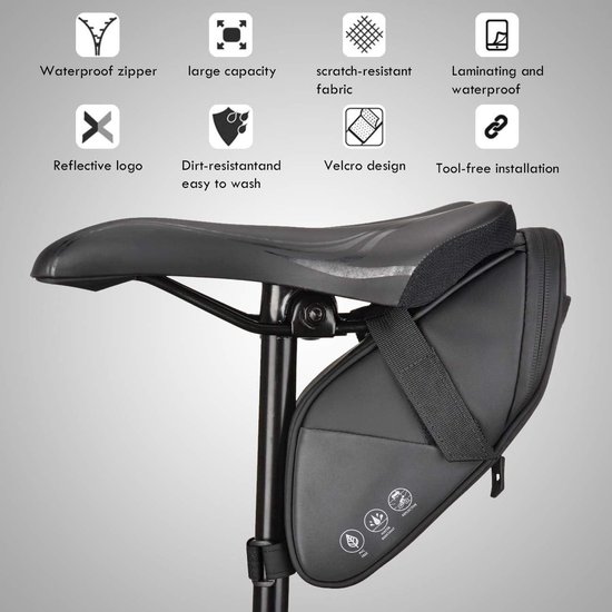 Wasserdichte Fahrradsatteltasche Mit Reflektierendem Material – Multifunktionale Tasche Für Mountainbike Und Rennrad – Reißfeste Oberrohrtasche