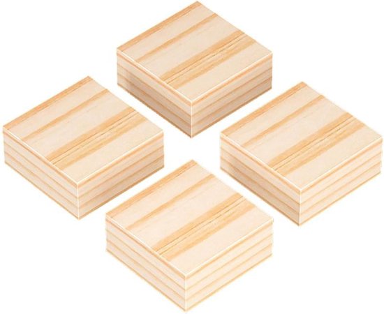 Möbelfüße Aus Massivholz – 5 X 5 X 1 Cm – Mehrfarbig