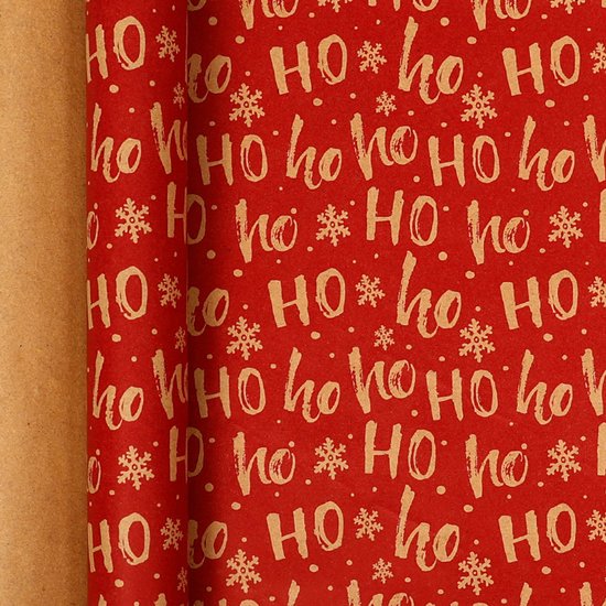 Weihnachtspapierrolle – 43 Cm X 3 M, Bedrucktes Kraftpapier, Recycelbar, Zum Einpacken Von Weihnachtsartikeln