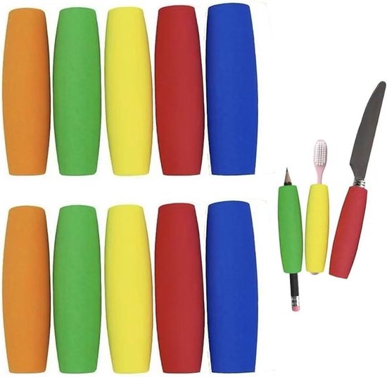 10 Stück Besteckkästen Mit Griffen Aus Eva-schaumstoff, Rutschfeste Griffe Für Besteck, Weicher Schaumstoff, Für Küchenbesteck, Für Senioren Und Erwachsene