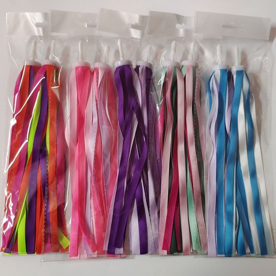 Set Mit 10 Fahrrad-lenkerbändern Für Kinderfahrräder (5 Paar) – 5 Verschiedene Farbkombinationen (pink, Lila, Blau, Orange, Grün)