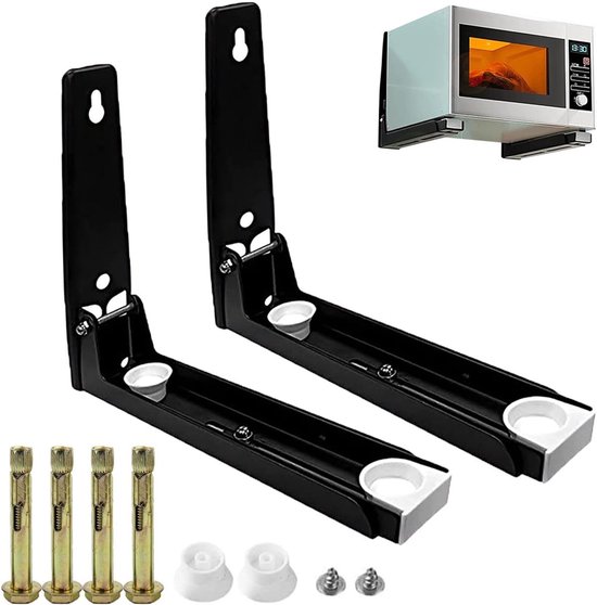 Mikrowellenhalterung 2-teilig Edelstahl Verstellbare Mikrowellen-wandhalterung Mikrowellenhalter Mikrowellengestell Wandregalstütze Montagesystem