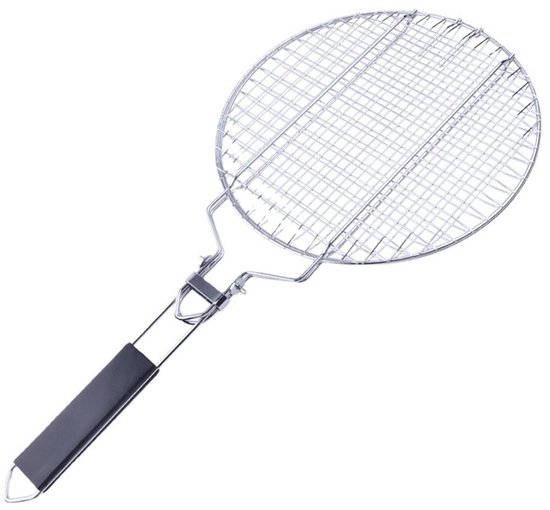 Grillbesteck-set – Runder Grillrost Aus Edelstahl Für Hähnchen/fleisch, Abnehmbar, 28 X 28 X 1,8 Cm