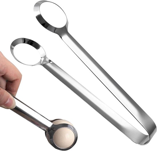 Kochzange Aus Edelstahl – Küchenzange, Eierzange – Servierzange – Ergonomisches Design – 183 Cm – Silberfarben