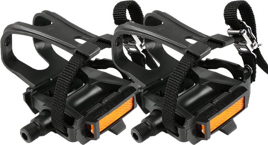 Rennradpedale – Zehenclips – Pvc-fahrradpedale Mit Clips Und Riemen, Kunststoffpedale Für Spinning-bikes, Heimtrainer, Mountainbikes Und Rennräder