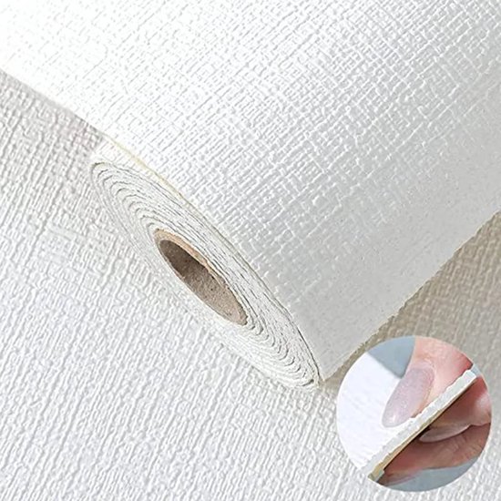 Selbstklebende Tapete Mit Leinenstruktur, Wasser- Und Feuchtigkeitsbeständig, 3d-wandaufkleber, 50 Cm × 3 M