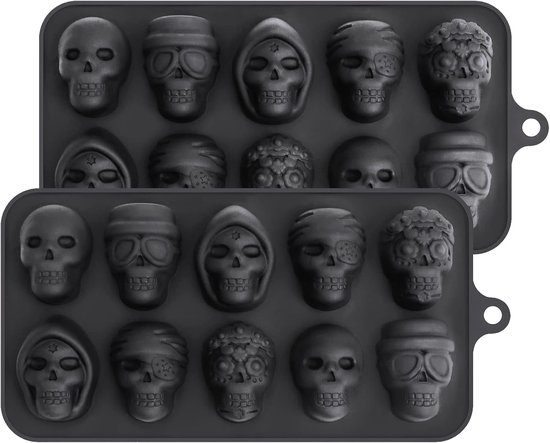 Totenkopf-schokoladenform Mit 5 Verschiedenen Formen Silikon-skelettform Für Halloween-schokolade Bonbons Gelee Eiscreme Eiswürfel Und Leckereien