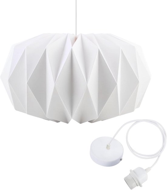 Lampenschirm Aus Papier Mit Kabel Für E27-fassung – Minimalistische Pendelleuchte Für Zuhause, Café Oder Studio