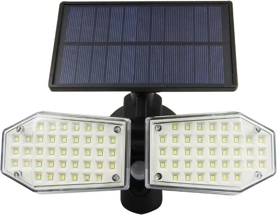 78-led-außenstrahler Mit Doppelkopf Und Solarbetriebenem Bewegungsmelder, Geeignet Für Haustüren, Terrassen, Gärten, Garagen Und Außenbereiche.