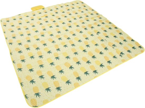 Picknickdecke 150 X 200 Cm Mit Niedlichem Ananas-muster, Wasserabweisend Und Strapazierfähig, Aus Oxford-gewebe, Für 4-6 Personen