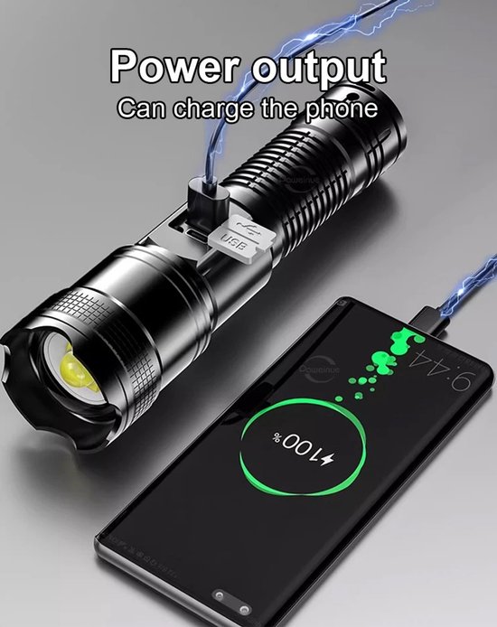 Extrem Leistungsstarke Taschenlampe Mit 2 000 000 Lumen Digitaler Elektronischer Anzeige Wasserdicht Zoomfunktion Handlampe Für Wie Camping 2.000