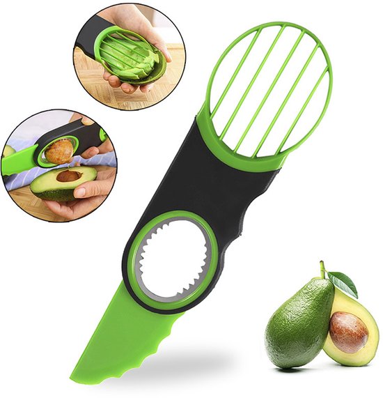 3-in-1 Avocado-reibe Mikrowellen Und Spülmaschinenfest Multifunktionales Obstmesser Für Avocado Kiwi Und Mango Schneide Entkernungs Und 1 Stück