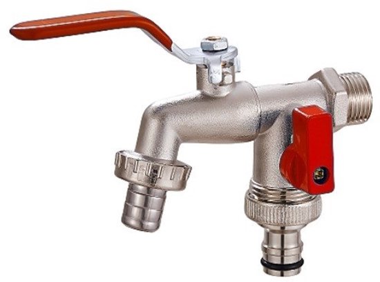 Doppelter Messing-gartenhahn 1/2" – Doppelauslauf Für Gartenschlauch