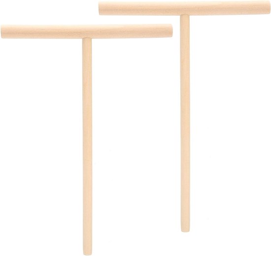 Teigverteiler Aus Holz, 16,5 Cm – Küchenhelfer Für Pfannkuchen, Crêpes Und Kuchen – Bäckereizubehör Mit T- Und Runder Form – Praktischer Teigverteiler