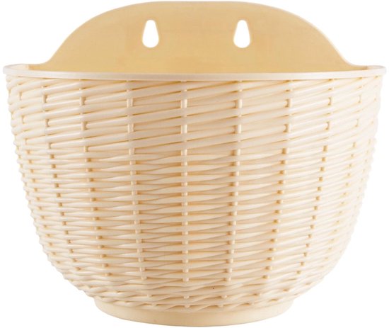 Zwei Halbrunde Wandmontierte Blumentöpfe Mit Rattanmuster Diese Hängeblumentöpfe Im Vintage-stil Sind Platzsparend Und Eignen Sich Für Zimmer Und